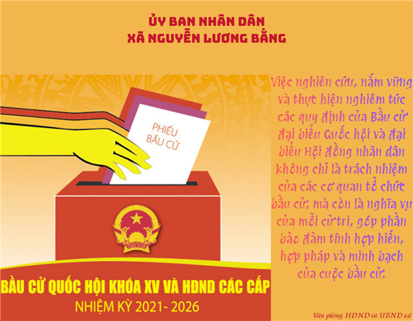 TUYÊN TRUYỀN LUẬT BẦU CỬ ĐẠI BIỂU QUỐC HỘI VÀ ĐẠI BIỂU HỘI ĐỒNG NHÂN DÂN - NÂNG CAO NHẬN THỨC, TRÁCH NHIỆM CỦA NHÂN DÂN XÃ NGUYỄN LƯƠNG BẰNG