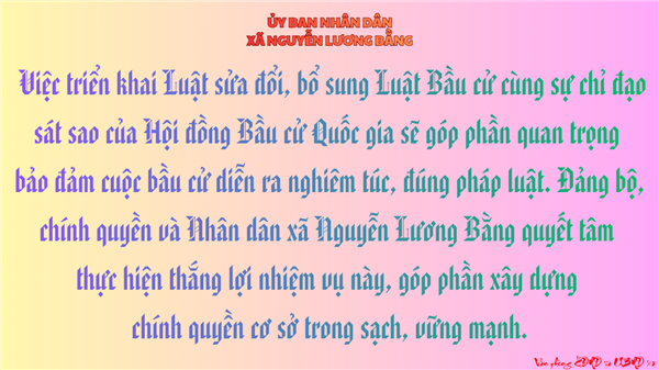 TĂNG CƯỜNG TRIỂN KHAI LUẬT SỬA ĐỔI, BỔ SUNG LUẬT BẦU CỬ VÀ CÔNG TÁC HIỆP THƯƠNG LẦN THỨ NHẤT