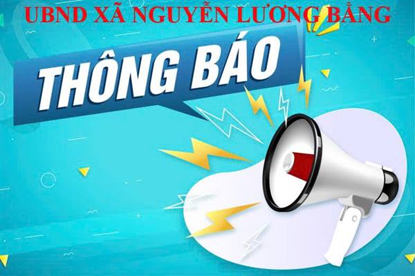 THÔNG BÁO Về việc tổng vệ sinh môi trường và công tác tuyên truyền chào mừng Đại hội đại biểu Đảng bộ xã Nguyễn Lương Bằng lần thứ I, nhiệm kỳ 2025-2030