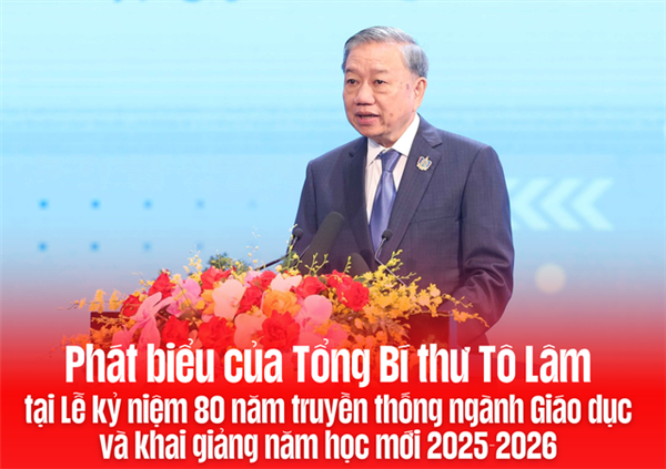 Phát biểu của Tổng Bí thư Tô Lâm tại Lễ kỷ niệm 80 năm truyền thống ngành Giáo dục và khai giảng năm học mới 2025-2026