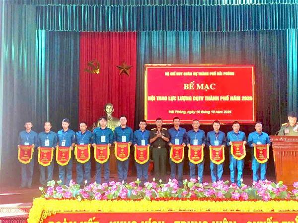 BAN CHỈ HUY QUÂN SỰ XÃ NGUYỄN LƯƠNG BẰNG ĐẠT GIẢI NHÌ MÔN THÁO LẮP SÚNG TẠI HỘI THAO DÂN QUÂN TỰ VỆ THÀNH PHỐ HẢI PHÒNG NĂM 2026