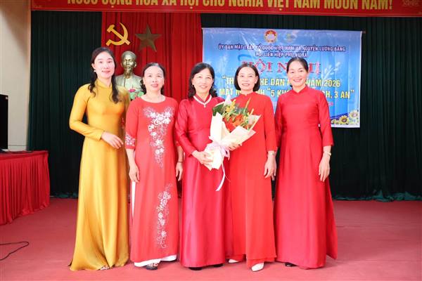 UỶ BAN MTTQ VIỆT NAM XÃ NGUYỄN LƯƠNG BẰNG TỔ CHỨC HỘI NGHỊ “THÁNG NGHE DÂN NÓI”, RA MẮT MÔ HÌNH “CHI HỘI PHỤ NỮ 5 KHÔNG, 3 SẠCH, 3 AN” NĂM 2026