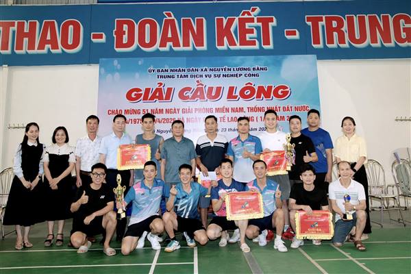 TRUNG TÂM DỊCH VỤ SỰ NGHIỆP CÔNG TỔ CHỨC THÀNH CÔNG GIẢI CẦU LÔNG XÃ NGUYỄN LƯƠNG BẰNG NĂM 2026