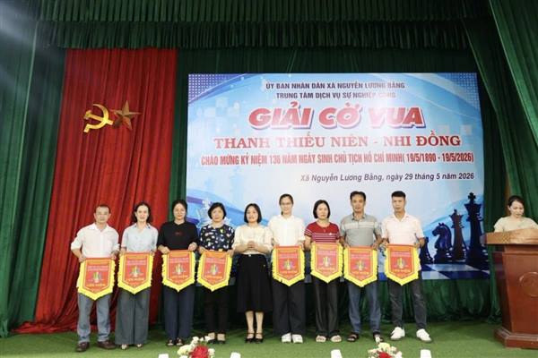 TRUNG TÂM DỊCH VỤ SỰ NGHIỆP CÔNG XÃ NGUYỄN LƯƠNG BẰNG TỔ CHỨC THÀNH CÔNG GIẢI CỜ VUA THANH THIẾU NIÊN-NHI ĐỒNG NĂM 2026
