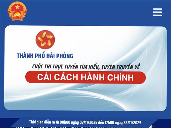Hội thi trực tuyến tìm hiểu cải cách hành chính thành phố Hải Phòng năm 2026 sẽ bắt đầu từ ngày 14/9
