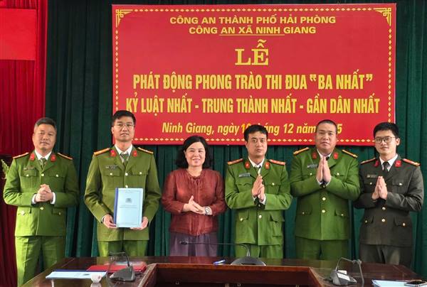 CÔNG AN XÃ NINH GIANG PHÁT ĐỘNG PHONG TRÀO THI ĐUA “BA NHẤT”