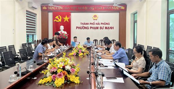 UBND phường Phạm Sư Mạnh họp rà soát công tác chuẩn bị Đại hội Hội Doanh nghiệp lần thứ nhất, nhiệm kỳ 2025 - 2030