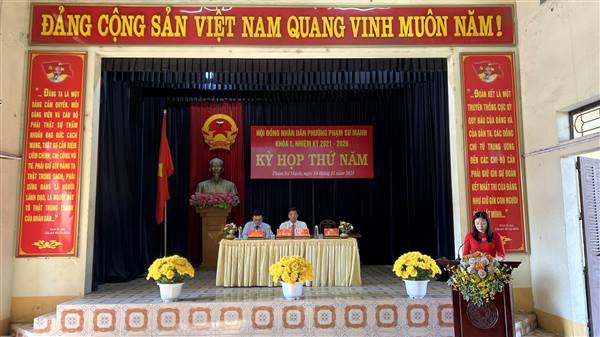 HĐND phường Phạm Sư Mạnh tổ chức thành công Kỳ họp thứ Năm, khóa I nhiệm kỳ 2021 - 2026