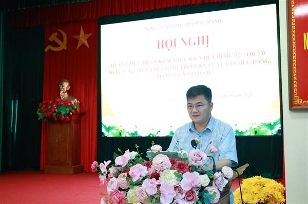 Đảng ủy phường Phạm Sư Mạnh tổ chức hội nghị quán triệt, triển khai thực hiện quy định số 212-QĐ/TW của Bộ chính trị