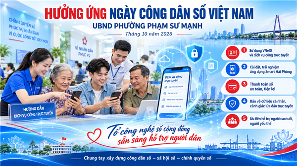 Phường Phạm Sư Mạnh hưởng ứng Ngày Công dân số Việt Nam