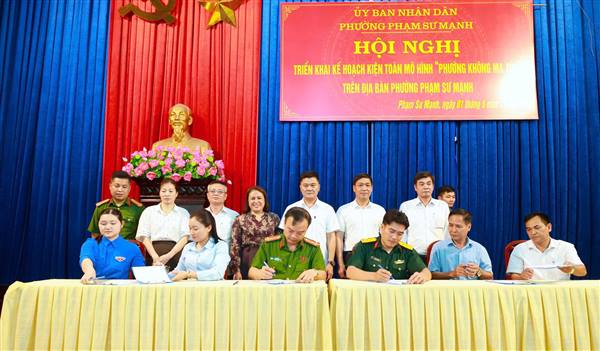 Phường Phạm Sư Mạnh tổ chức Hội nghị triển khai kiện toàn mô hình phường không ma túy