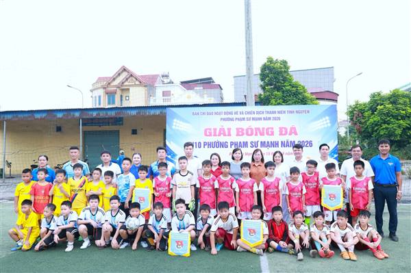 Phường Phạm Sư Mạnh tổ chức Giải bóng đá U10 hè năm 2026