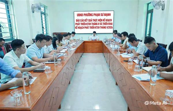 Ủy ban nhân dân phường Phạm Sư Mạnh tổ chức Hội nghị giao ban tháng 9 năm 2026