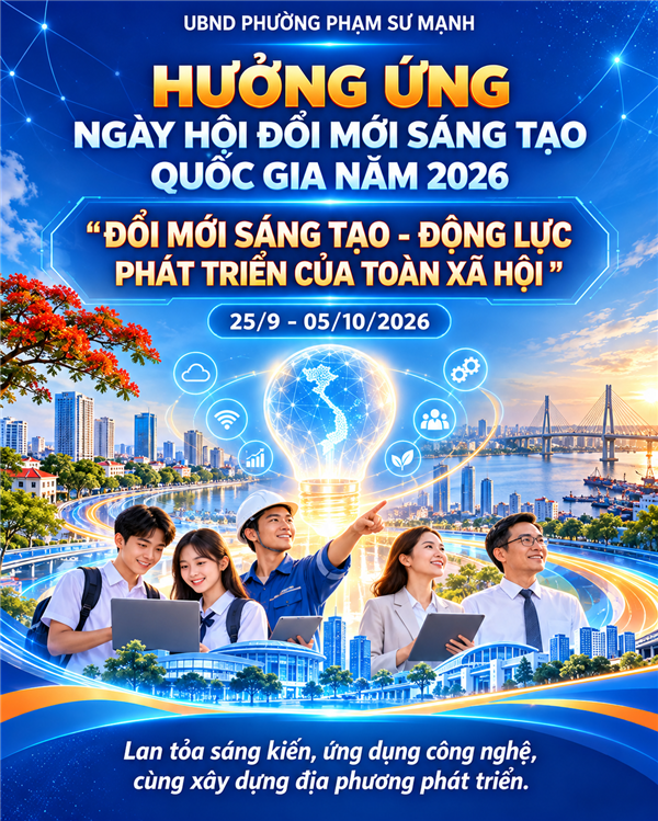 Phường Phạm Sư Mạnh hưởng ứng Ngày hội đổi mới sáng tạo quốc gia năm 2026