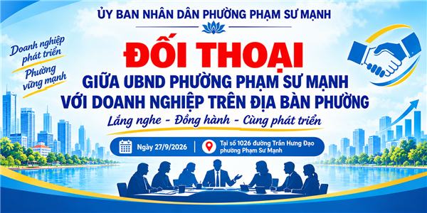 Hội nghị đối thoại, tiếp xúc với các doanh nghiệp, hợp tác xã, hộ kinh doanh tiêu biểu trên địa bàn phường Phạm Sư Mạnh