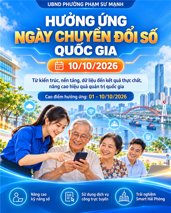 Phường Phạm Sư Mạnh hưởng ứng Ngày Chuyển đổi số quốc gia năm 2026