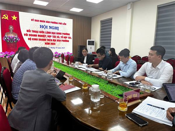UBND phường Phù Liễn tổ chức hội nghị đối thoại với doanh nghiệp, hợp tác xã và hộ kinh doanh năm 2025