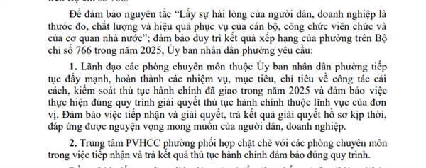 Công văn v/v duy trì thứ hạng trên Bộ Chỉ số phục vụ người dân và doanh nghiệp trên Cổng Dịch vụ công quốc gia (Bộ chỉ số 766)