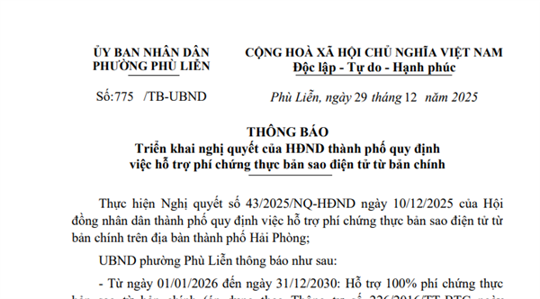 Triển khai nghị quyết của HĐND thành phố quy định việc hỗ trợ phí chứng thực bản sao điện tử từ bản chính
