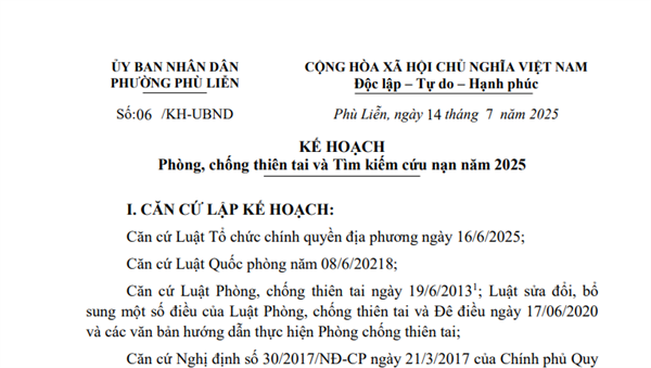 Phòng, chống thiên tai và Tìm kiếm cứu nạn năm 2025