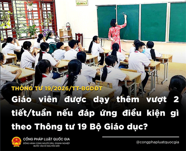 Giáo viên được dạy thêm vượt 2 tiết/tuần nếu đáp ứng điều kiện gì theo Thông tư 19 Bộ Giáo dục?