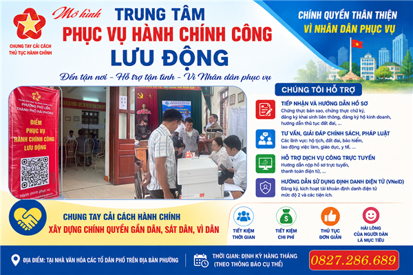 “Trung tâm Phục vụ hành chính công lưu động” phường Phù Liễn năm 2026