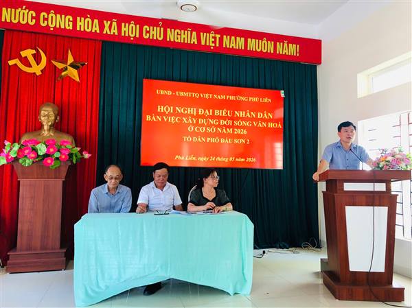 Tổ dân phố Đẩu Sơn 2 tổ chức hội nghị đại biểu Nhân dân bàn về giải pháp nâng cao chất lượng xây dựng đời sống văn hóa ở cơ sở năm 2026