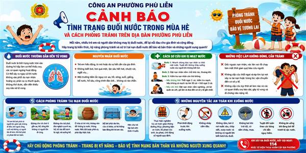 Cảnh báo tình trạng đuối nước trong mùa hè và cách phòng tránh trên địa bàn phường Phù Liễn