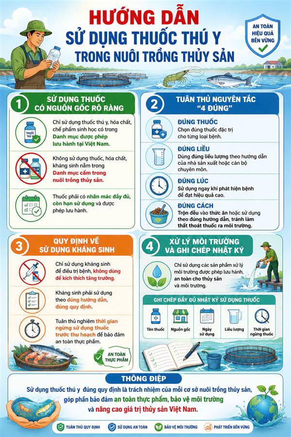 QUY ĐỊNH SỬ DỤNG THUỐC THÚ Y TRONG NUÔI TRỒNG THỦY SẢN