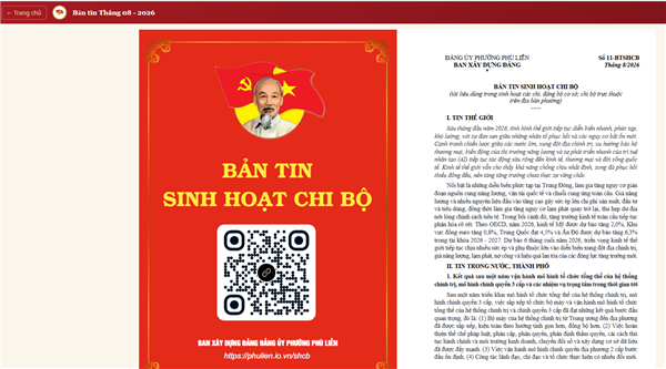 Bản tin Sinh hoạt chi bộ phường Phù Liễn tháng 8/2026