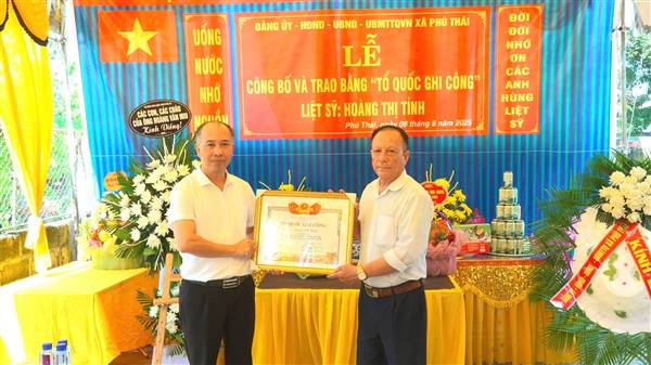 Xã Phú Thái tổ chức Lễ suy tôn và Trao bằng Tổ quốc ghi công