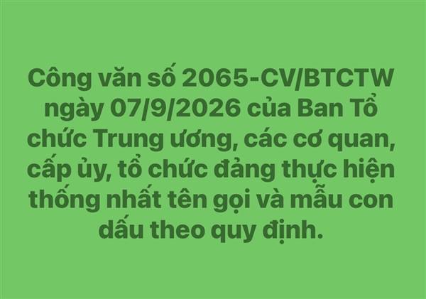 Hướng dẫn về con dấu sau khi định danh lại tổ chức Đảng.