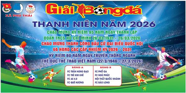 Vòng bảng Giải bóng đá Thanh niên xã Phú Thái năm 2026 đã chính thức khép lại, mang đến cho khán giả những màn rượt đuổi tỷ số nghẹt thở và tinh thần thể thao rực lửa! 