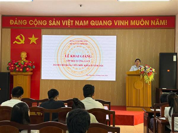 Xã Phú Thái khai giảng lớp Đảng viên mới khóa II năm 2026.