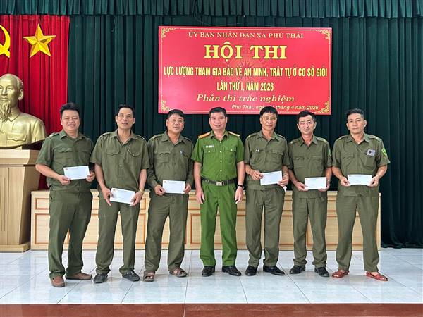  Công an xã Phú Thái đã tổ chức Hội thi lực lượng tham gia bảo vệ an ninh, trật tự ở cơ sở giỏi (lần thứ I) năm 2026.