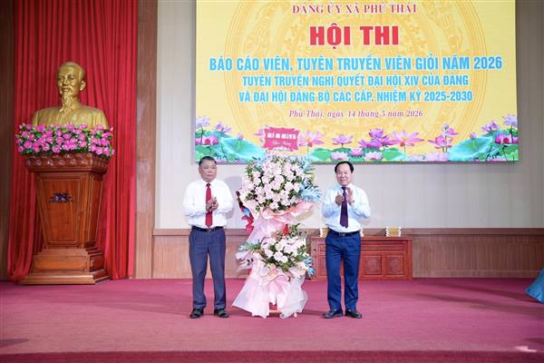 Đảng ủy xã Phú Thái đã tổ chức chung khảo Hội thi Báo cáo viên, tuyên truyền viên giỏi năm 2026. 