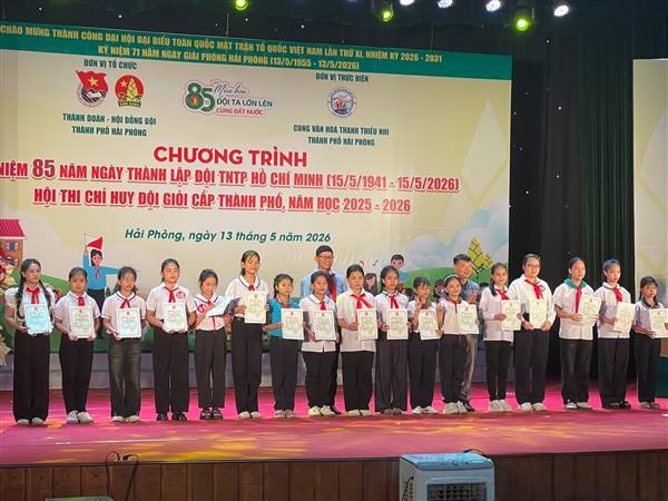 Chúc mừng em Vũ Bảo Ngọc - Lớp 4C Trường Tiểu học Kim Liên đã đạt giải Khuyến Khích tại Hội thi Chỉ huy Đội giỏi cấp thành phố năm học 2025-2026