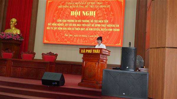 Hội đồng bồi thường, hỗ trợ và tái định cư xã đã tổ chức Hội nghị công khai phương án bồi thường, hỗ trợ đối với diện tích đất thu hồi để thực hiện công tác giải phóng mặt bằng Dự án đầu tư xây dựng Khu dân cư Thiện Đáp.