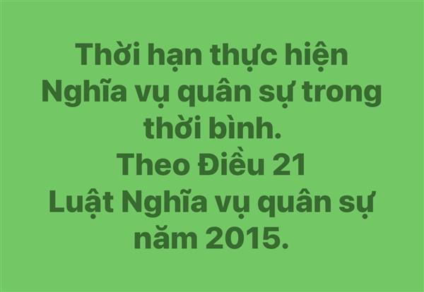 Thời hạn thực hiện Nghĩa vụ quân sự trong thời bình.
