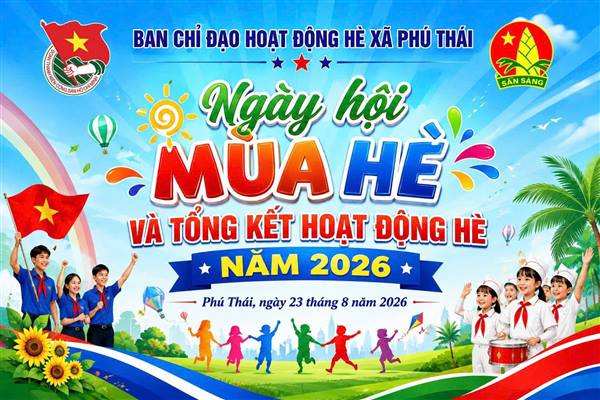 Ban Chỉ đạo Hoạt động hè xã Phú Thái tổ chức Hội nghị tổng kết hoạt động hè năm 2026, nhằm đánh giá kết quả triển khai các hoạt động dành cho thanh thiếu nhi trên địa bàn trong dịp hè; đồng thời biểu dương, ghi nhận những tập thể, cá nhân có nhiều đóng góp tích cực.