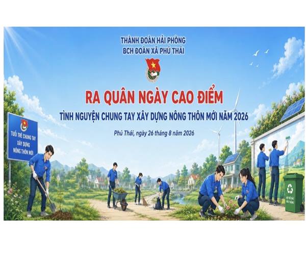 Đoàn Thanh niên xã Phú Thái tổ chức ra quân vệ sinh môi trường, với các hoạt động: tuyên truyền, nâng cao ý thức giữ gìn vệ sinh môi trường, phân loại và xử lý rác thải đúng quy định; quét dọn, thu gom rác thải, làm sạch cảnh quan trên tuyến đường 20/9 và khu vực Quảng trường 20/9.