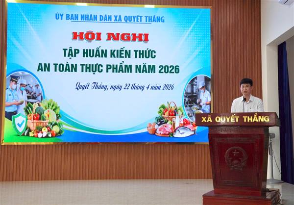 Xã Quyết Thắng tổ chức tập huấn kiến thức an toàn thực phẩm cho các hộ sản xuất, kinh doanh