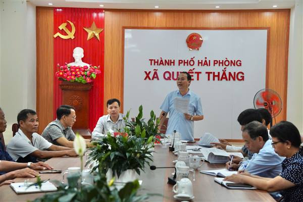 Xã Quyết Thắng tổ chức  Hội nghị giao ban với các đồng chí Bí thư chi bộ, Trưởng thôn trên địa bàn xã
