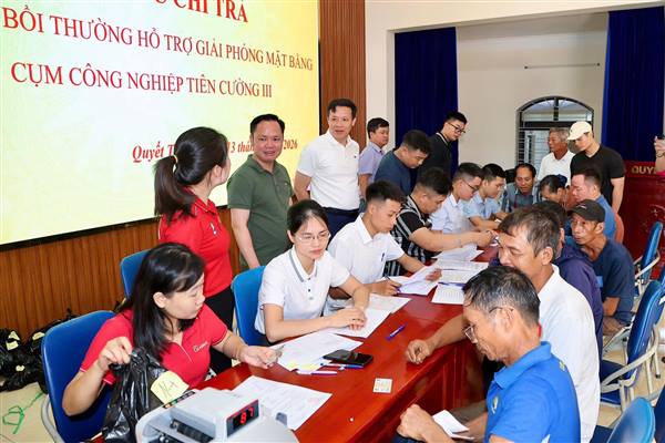 Xã Quyết Thắng chi trả hơn 163 tỷ đồng giải phóng mặt bằng Dự án CCN Tiên Cường III (Đợt 1)