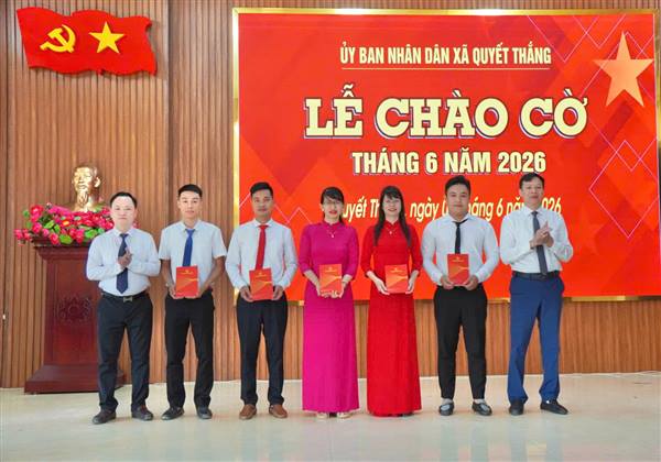 Xã Quyết Thắng tổ chức Lễ chào cờ đầu tháng 6 năm 2026