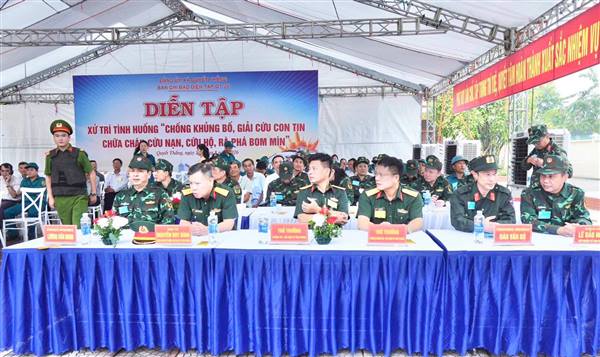 Xã Quyết Thắng tổ chức thành công diễn tập chiến đấu phòng thủ năm 2026