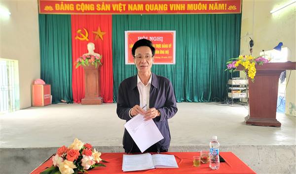 Thường trực Đảng ủy Tân An làm việc với cấp ủy Chi bộ thôn Ứng Mộ