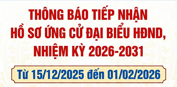 Phường Tân Hưng thông báo về việc tiếp nhận hồ sơ ứng cử Đại biểu HĐND phường nhiệm kỳ 2026 – 2031