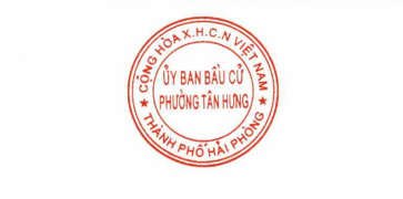 Giới thiệu mẫu dấu của Ủy ban bầu cứ đại biểu Hội đồng nhân dân phường Tân Hưng nhiệm kỳ 2026-2031