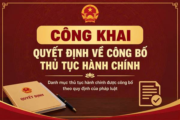
Công khai Quyết định về việc công bố thủ tục hành chính được tái cấu
trúc dựa trên dữ liệu trong lĩnh vực bổ trợ tư pháp thuộc phạm vi, chức
năng quản lý của Bộ Tư pháp